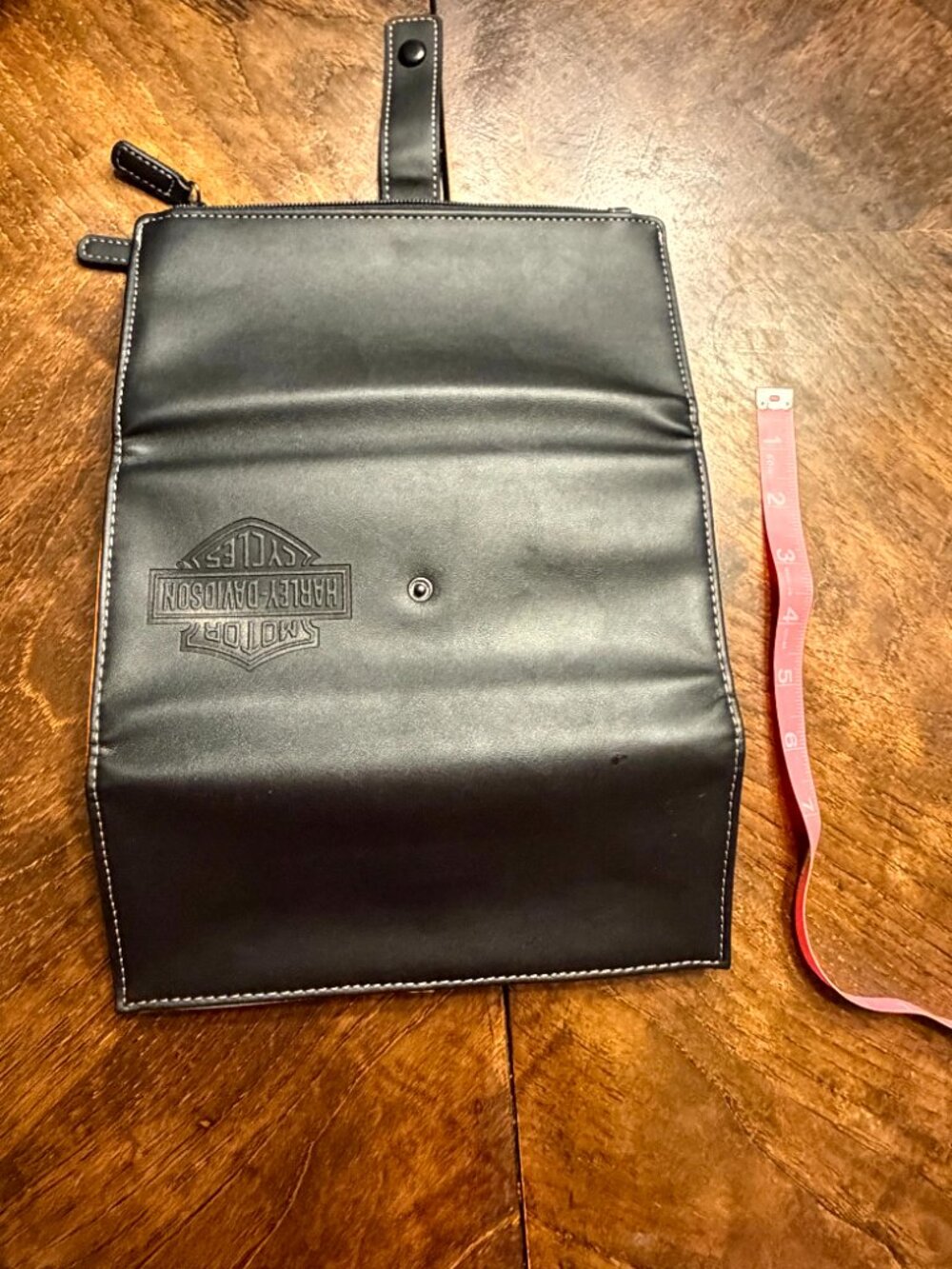 Harley Davidson Motorcycle Wallet Tri Fold Carry All Black and Orange Logo - Picture 11 of 12